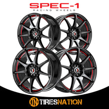 Spec-1 Sp-67 Gloss Black & Red Line 17X7 5X105/5X114.3 73.1 42