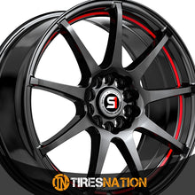 Spec-1 Sp-67 Gloss Black & Red Line 17X7 5X100/5X114.3 73.1 42
