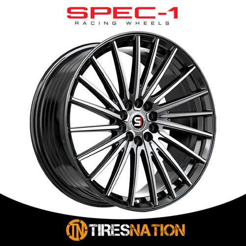 Spec-1 Sp-68 Gloss Black & Machined 17X7.5 5X100/5X114.3 73.1 42