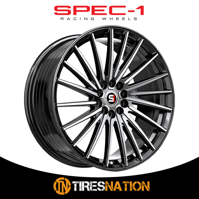 Spec-1 Sp-68 Gloss Black & Machined 17X7.5 5X100/5X114.3 73.1 42