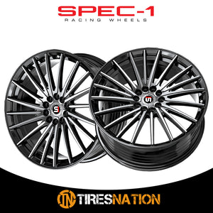 Spec-1 Sp-68 Gloss Black & Machined 17X7.5 5X100/5X114.3 73.1 42