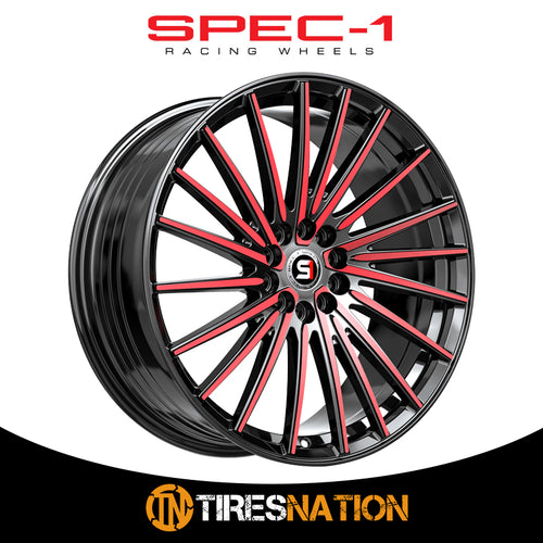 Spec-1 Sp-68 Gloss Black & Red Machined 17X7.5 5X108/5X114.3 73.1 42