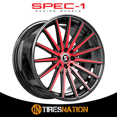Spec-1 Sp-69 Gloss Black & Red Machined 19X9.5 Blank 4X/5X 73.1 42