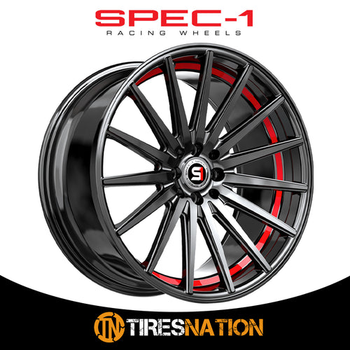Spec-1 Sp-69 Gloss Black & Red Undercut 17X7.5 5X112/5X114.3 73.1 42