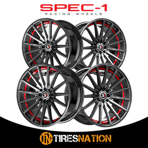 Spec-1 Sp-69 Gloss Black & Red Undercut 17X7.5 5X112/5X114.3 73.1 42
