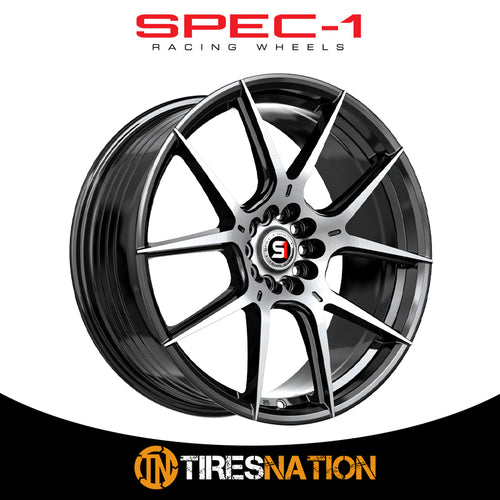 Spec-1 Sp-71 Gloss Black & Machined 17X8 5X100/5X114.3 73.1 42