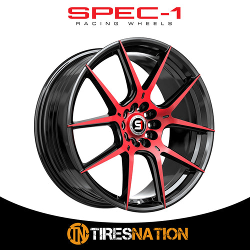 Spec-1 Sp-71 Gloss Black & Red Machined 18X8 5X114.3/5X120 73.1 38