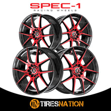 Spec-1 Sp-71 Gloss Black & Red Machined 17X8 5X100/5X114.3 73.1 42