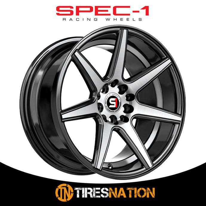 Spec-1 Sp-73 Gloss Black & Machined & Undercut 17X7.5 5X112/5X114.3 73.1 42