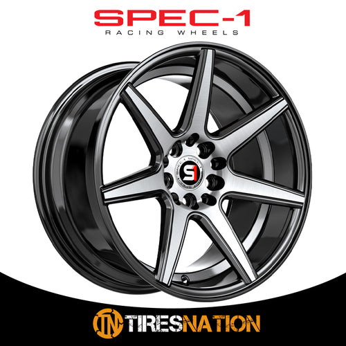 Spec-1 Sp-73 Gloss Black & Machined & Undercut 17X7.5 5X112/5X114.3 73.1 42