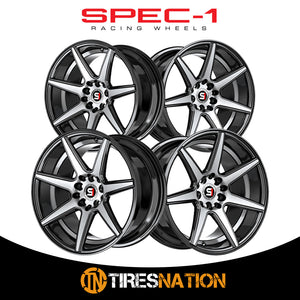 Spec-1 Sp-73 Gloss Black & Machined & Undercut 17X7.5 5X112/5X114.3 73.1 42