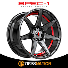 Spec-1 Sp-73 Gloss Black & Red Undercut 17X7.5 5X110/5X114.3 73.1 42