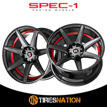 Spec-1 Sp-73 Gloss Black & Red Undercut 17X7.5 5X110/5X114.3 73.1 42