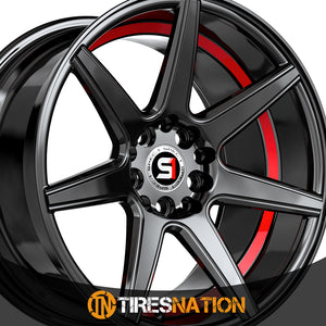 Spec-1 Sp-73 Gloss Black & Red Undercut 17X7.5 5X110/5X114.3 73.1 42