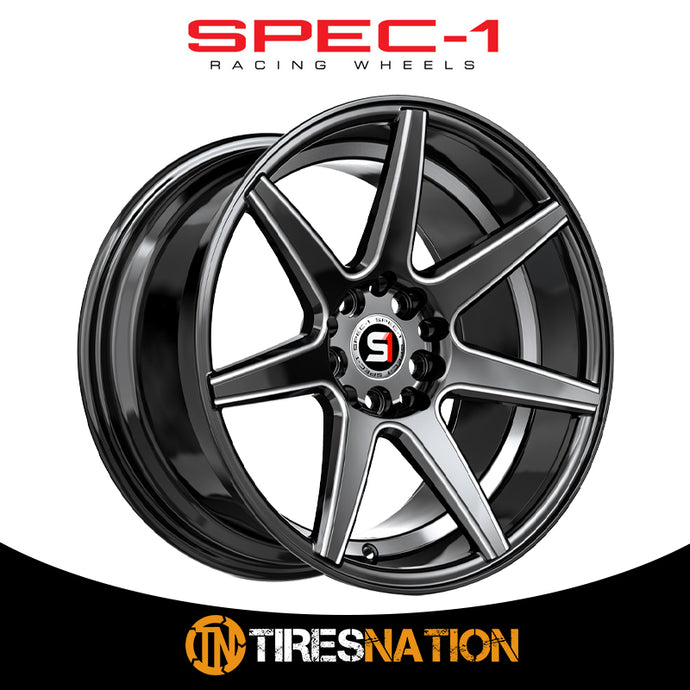 Spec-1 Sp-73 Gloss Black Milled & Undercut 17X7.5 5X100/5X114.3 73.1 42
