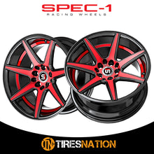 Spec-1 Sp-73 Gloss Black Red Machined & Undercut 18X8 4X100/4X114.3 73.1 38