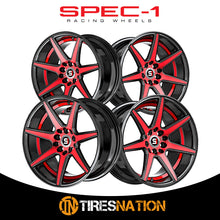 Spec-1 Sp-73 Gloss Black Red Machined & Undercut 18X8 4X100/4X114.3 73.1 38