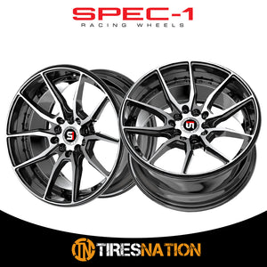 Spec-1 Sp-77 Gloss Black & Machined 16X8 4X100/4X114.3 73.1 20