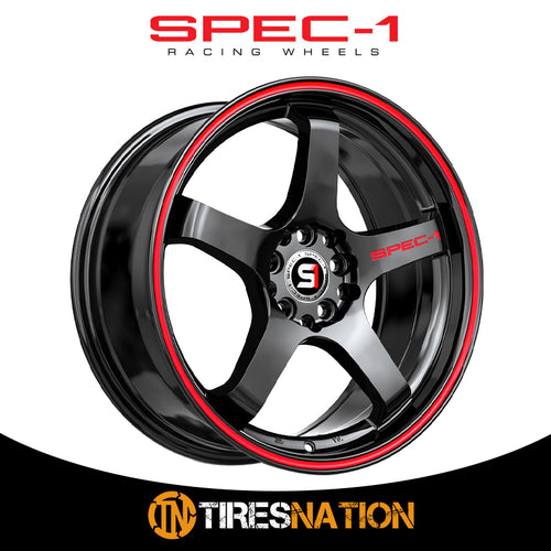 Spec-1 Spt-31 Gloss Black & Red Line 17X7.5 5X100/5X114.3 73.1 42