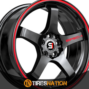 Spec-1 Spt-31 Gloss Black & Red Line 17X7.5 5X100/5X114.3 73.1 42