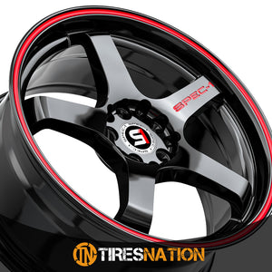 Spec-1 Spt-31 Gloss Black & Red Line 17X7.5 5X100/5X114.3 73.1 42