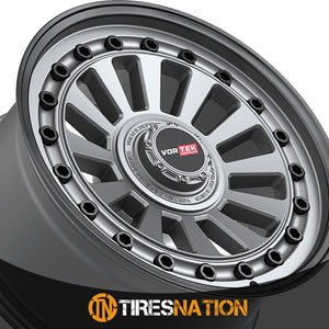 Vortek Vrd-702 Matte Gunmetal With Black Bolts & Lip 18X9 Blank 78.1 12