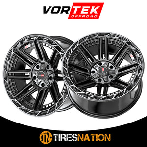 Vortek Vrp-501 Gloss Black Center & Diamond Cut Ring With Dark Tint 20X9 5X127/5X139.7 78.1 12