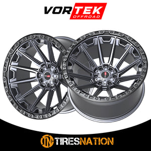 Vortek Vrt-601 Matte Titanium With Black Bead Ring 20X9 6X135/6X139.7 106.1 18