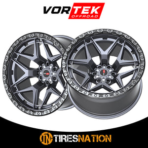 Vortek Vrt-603 Matte Titanium With Black Bead Ring 20X10 6X135/6X139.7 106.1 -12