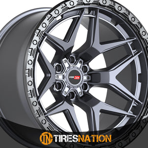 Vortek Vrt-603 Matte Titanium With Black Bead Ring 20X10 6X135/6X139.7 106.1 -12