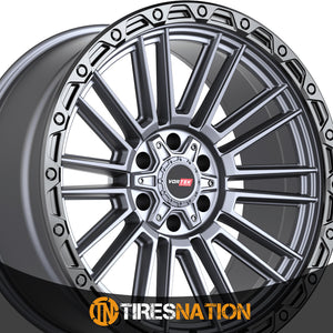 Vortek Vrt-604 Matte Titanium With Black Bead Ring 17X9 5X127/5X139.7 78.1 0