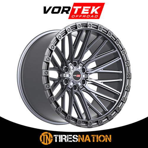 Vortek Vrt-608 Matte Titanium With Black Bead Ring 20X12 6X135/6X139.7 106.1 -44