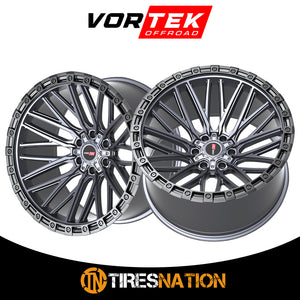 Vortek Vrt-608 Matte Titanium With Black Bead Ring 20X12 6X135/6X139.7 106.1 -44