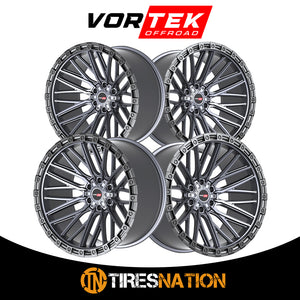 Vortek Vrt-608 Matte Titanium With Black Bead Ring 20X12 6X135/6X139.7 106.1 -44