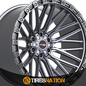 Vortek Vrt-608 Matte Titanium With Black Bead Ring 20X12 6X135/6X139.7 106.1 -44