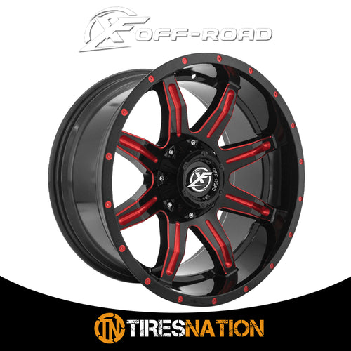 Xf Off-Road Xf-215 Gloss Black & Red Milled 20X10 5X127/5X139.7 78.1 -24