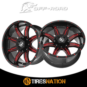 Xf Off-Road Xf-215 Gloss Black & Red Milled 20X10 5X127/5X139.7 78.1 -24