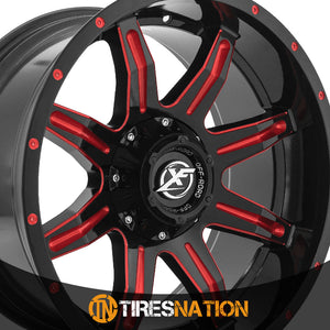 Xf Off-Road Xf-215 Gloss Black & Red Milled 20X10 5X127/5X139.7 78.1 -24