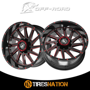 Xf Off-Road Xf-216 Gloss Black & Red Milled 20X9 5X127/5X139.7 78.1 12