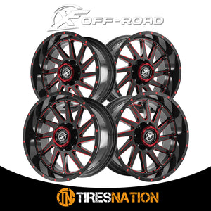 Xf Off-Road Xf-216 Gloss Black & Red Milled 20X9 5X127/5X139.7 78.1 12