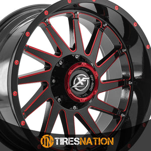 Xf Off-Road Xf-216 Gloss Black & Red Milled 20X9 5X127/5X139.7 78.1 12