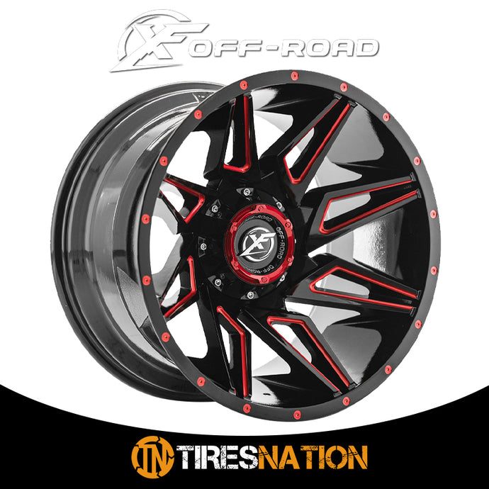 Xf Off-Road Xf-218 Gloss Black & Red Milled 20X9 8X165.1/8X170 125.2 0