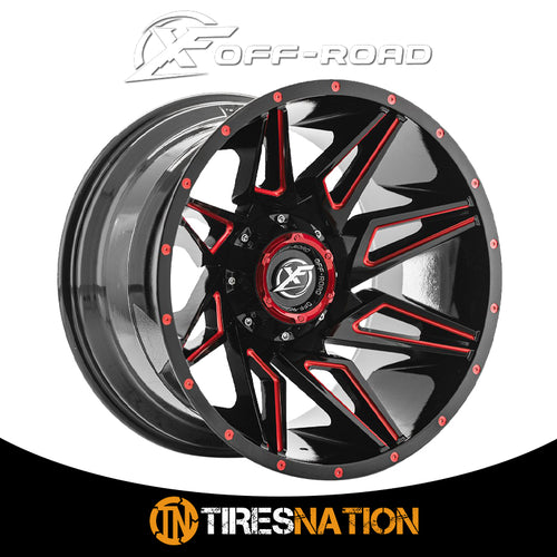 Xf Off-Road Xf-218 Gloss Black & Red Milled 20X10 5X127/5X139.7 78.1 -24