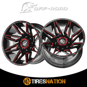 Xf Off-Road Xf-218 Gloss Black & Red Milled 20X10 5X127/5X139.7 78.1 -24