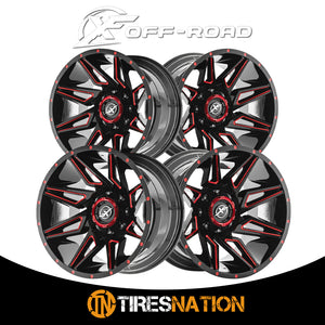 Xf Off-Road Xf-218 Gloss Black & Red Milled 20X10 5X127/5X139.7 78.1 -24