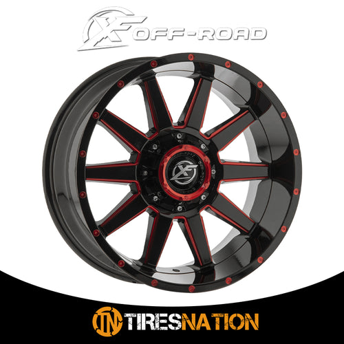 Xf Off-Road Xf-219 Gloss Black & Red Milled 17X9 6X135/6X139.7 106.4 0