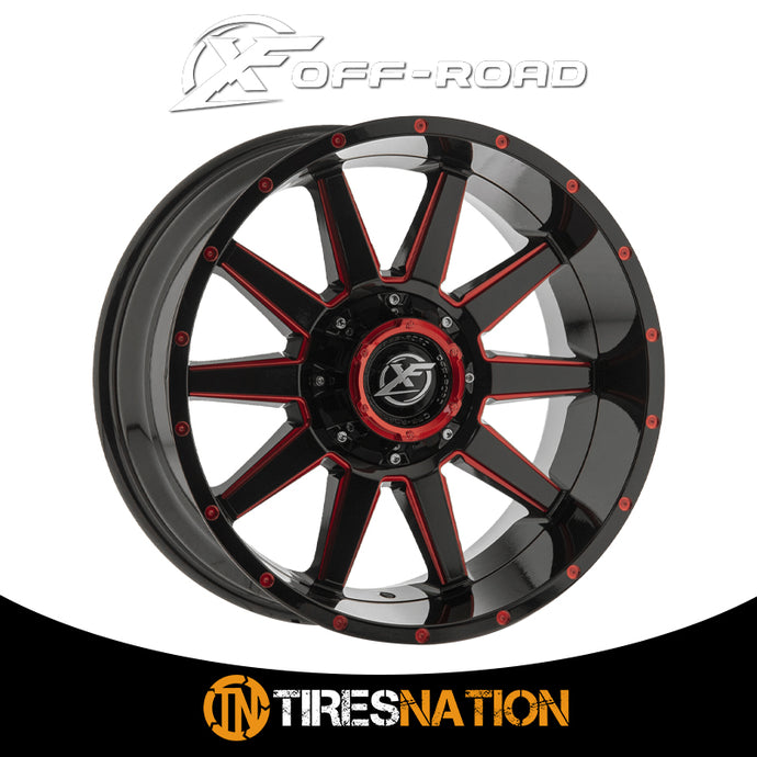 Xf Off-Road Xf-219 Gloss Black & Red Milled 17X9 6X135/6X139.7 106.4 0