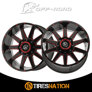 Xf Off-Road Xf-219 Gloss Black & Red Milled 17X9 6X135/6X139.7 106.4 0