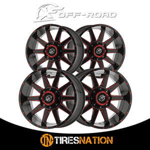 Xf Off-Road Xf-219 Gloss Black & Red Milled 17X9 5X127/5X139.7 78.1 0