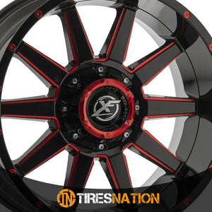 Xf Off-Road Xf-219 Gloss Black & Red Milled 17X9 6X135/6X139.7 106.4 0